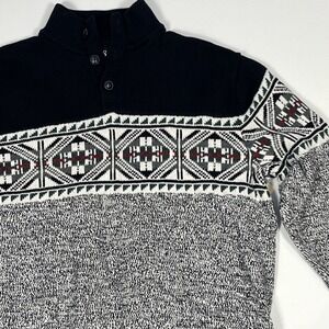 Chaps Geometric Fair Isle Knit Sweater Men's L Fisherman Ugly Christmas Pullover